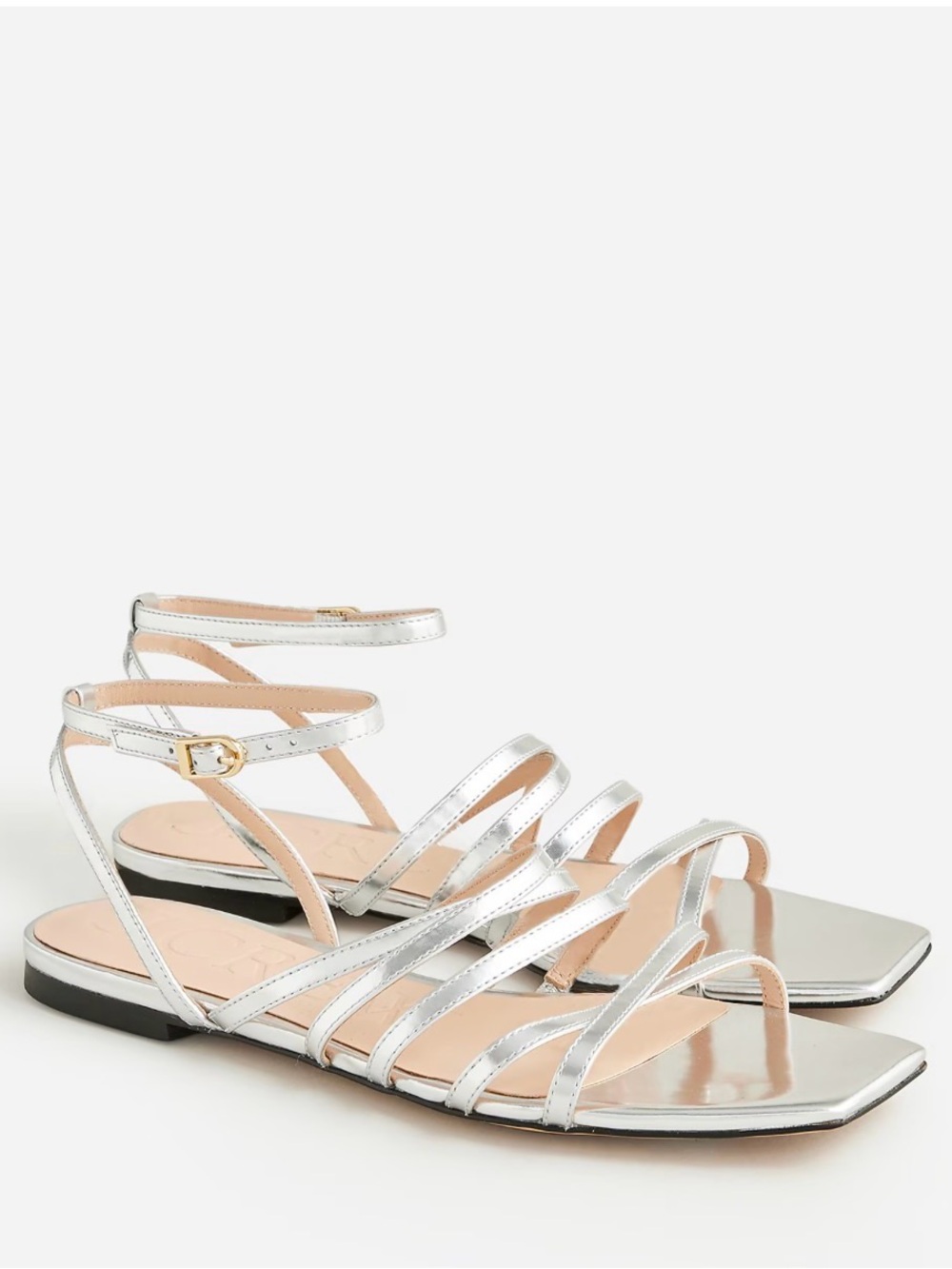 J. Crew Capri strappy sandals in metallic leather